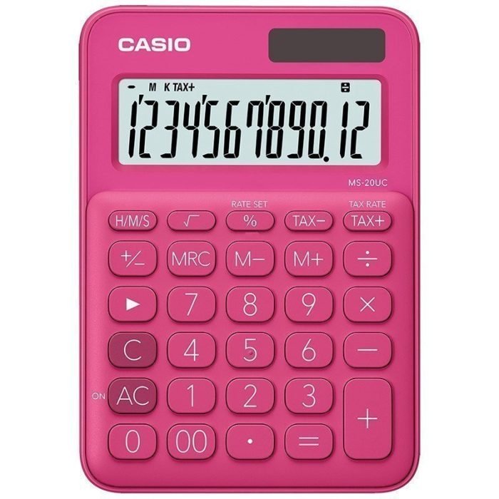 Calculatrice de bureau casio ms-20uc rouge - 46420