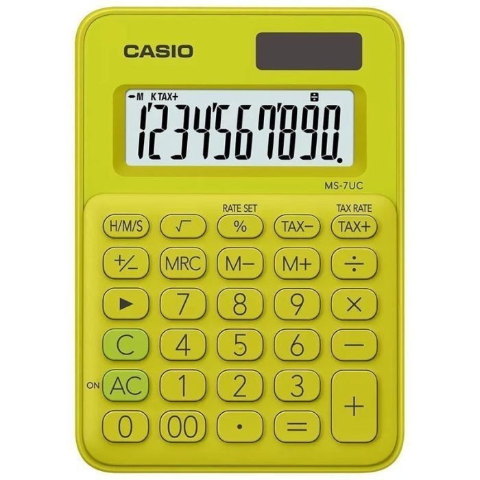 Calculatrice de bureau casio ms-7uc jaune - 46434